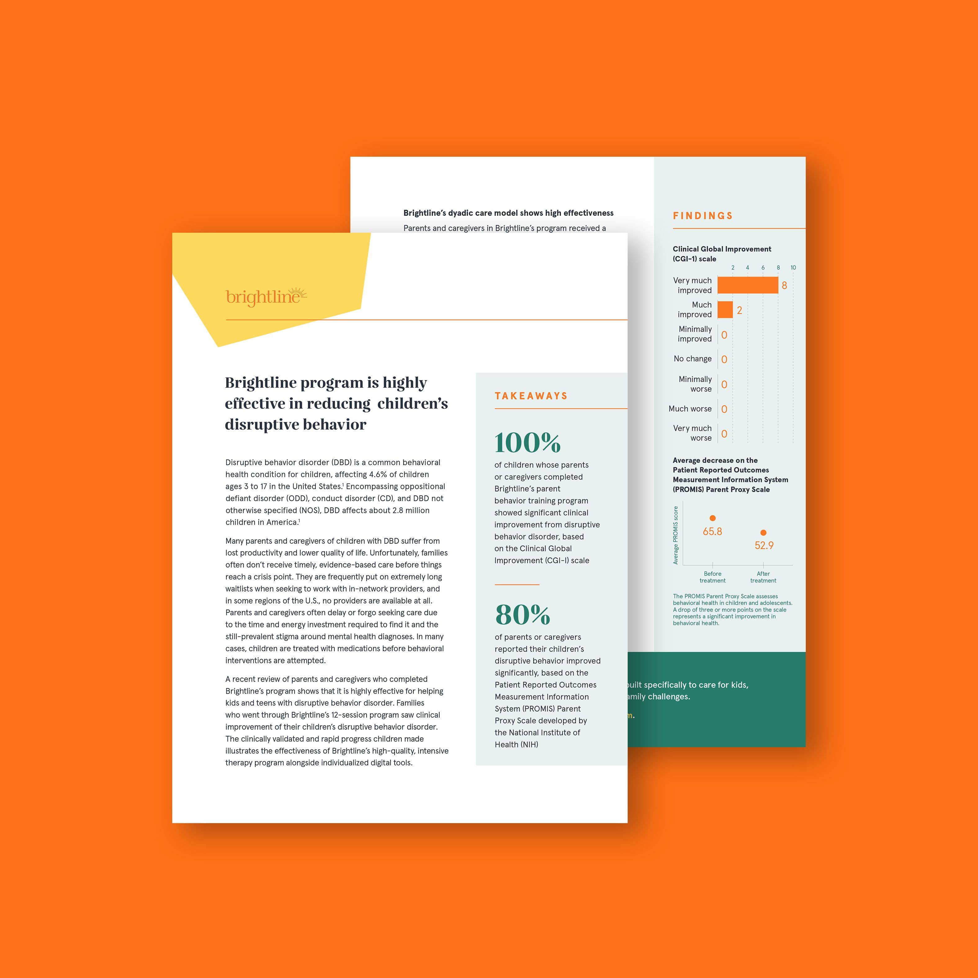 Brightline outcomes disruptive behavior