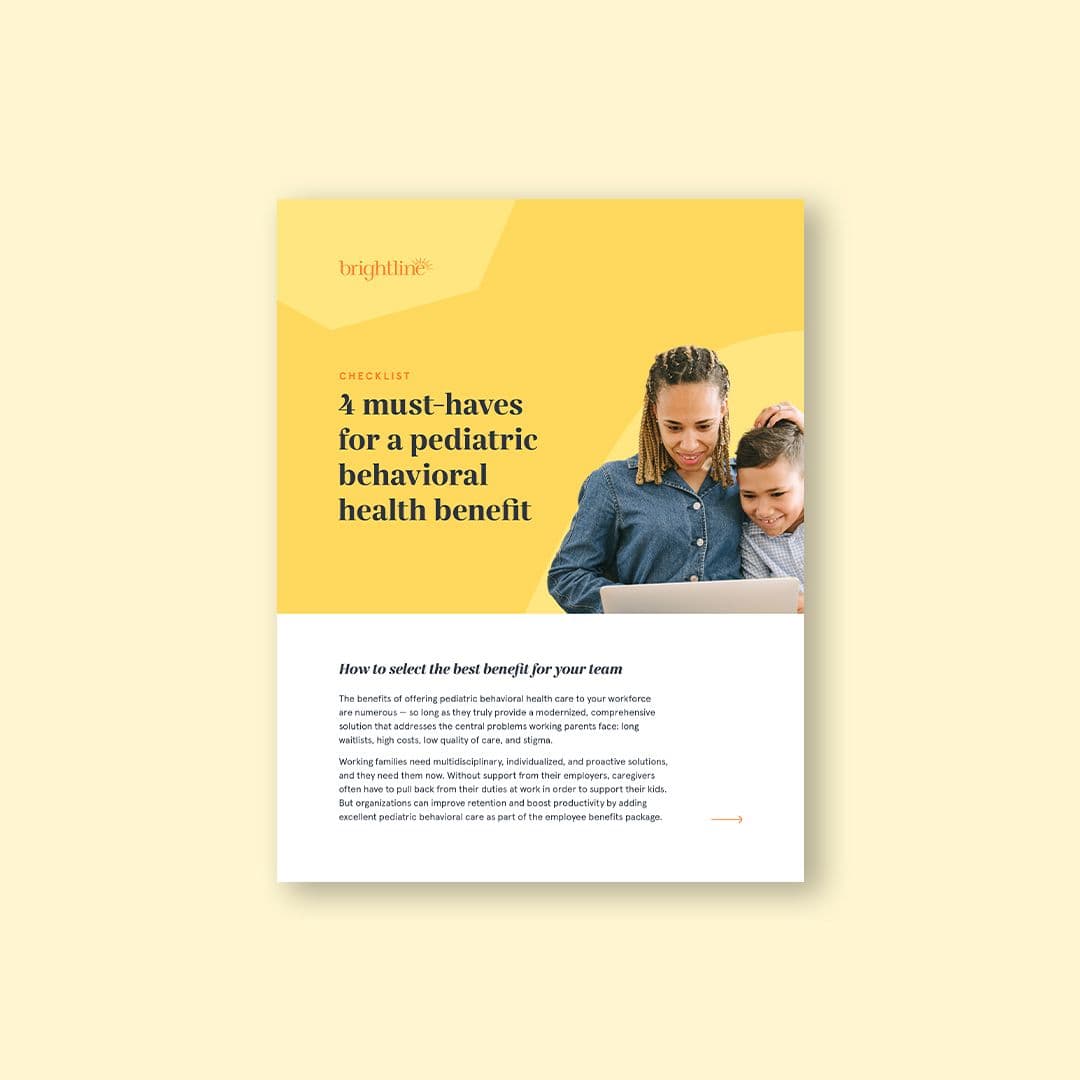 checklist pediatric behavioral health benefit