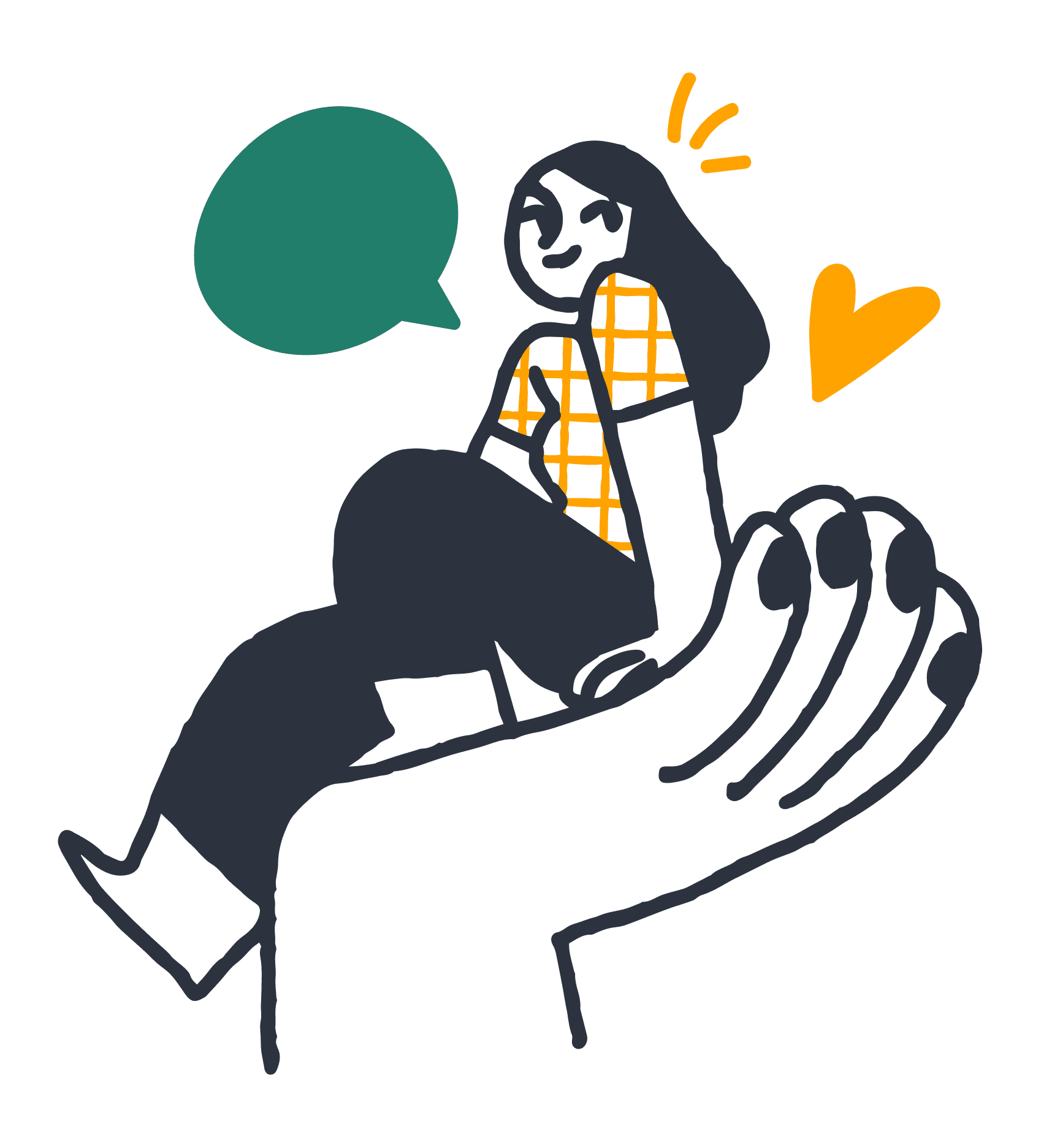 Illustration Girl in Hand used for World Mental Health Day hero