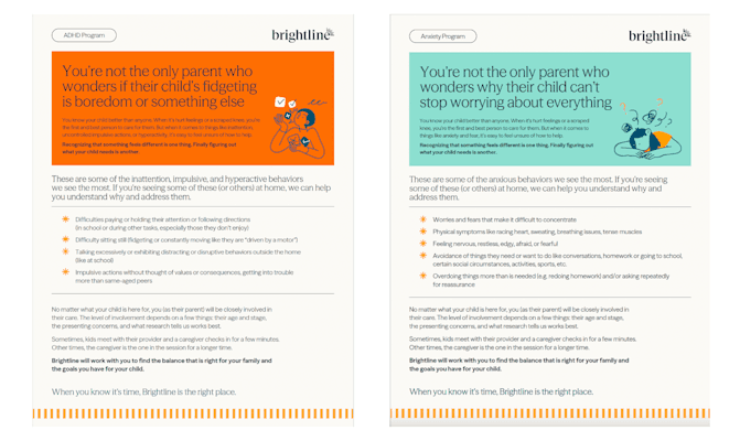 Image of 2 of the 6 flyers that providers can download