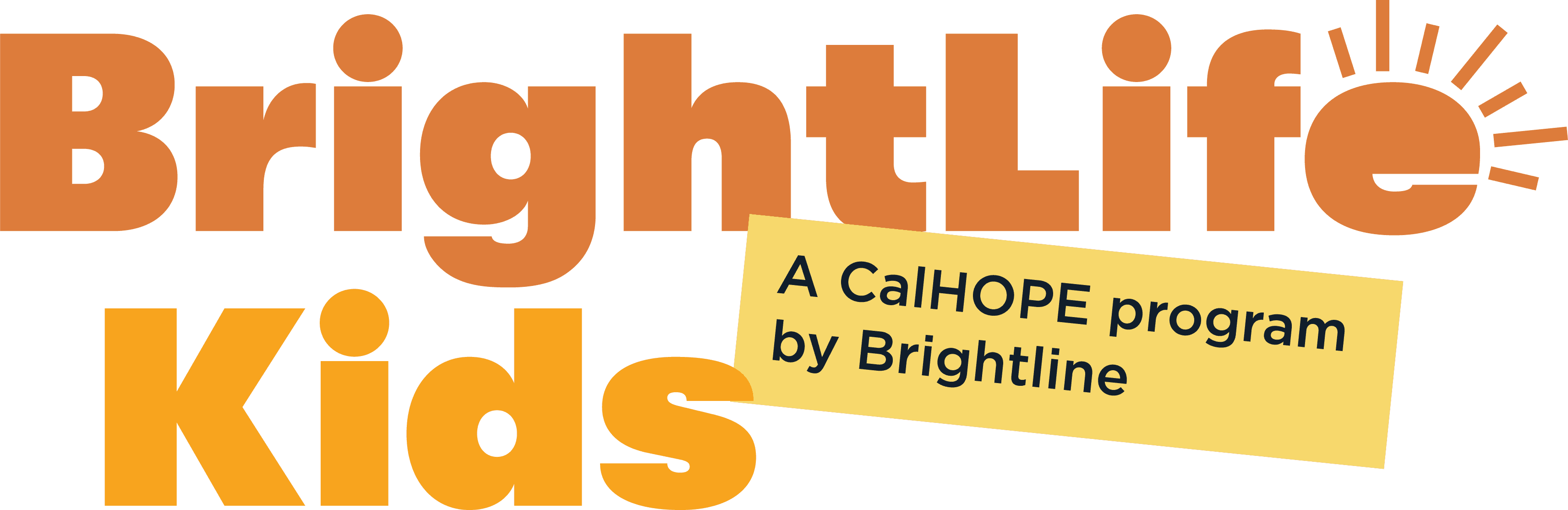 BrightLife Kids logo, A CalHOPE program by Brightline