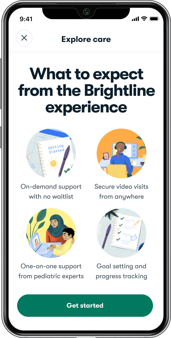 Smartphone showing Brightline experience